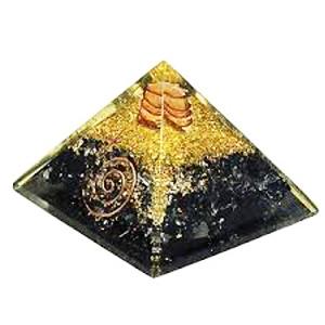 Black Turmulin Orgone Pyramid - Chistiya Agate