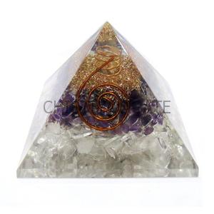 Crystal-Amethyst Orgone Pyramid