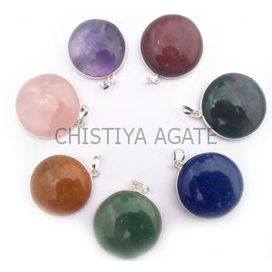 Round Agate Pendent