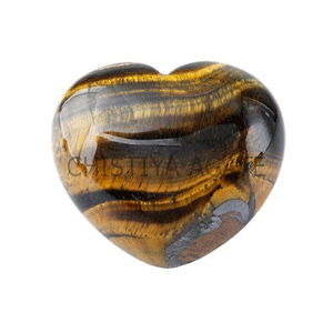 Tiger Eye Puff Hearts Stones