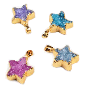 Druzy Electroplated Star Pendants