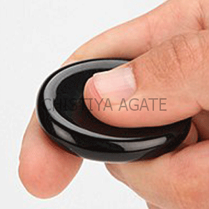 Black Agate Worry Stones