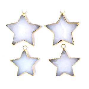 Druzy Electroplated Star Pendants