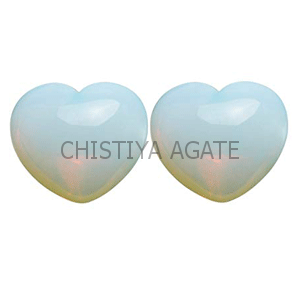 Opalite Puff Heart Stones